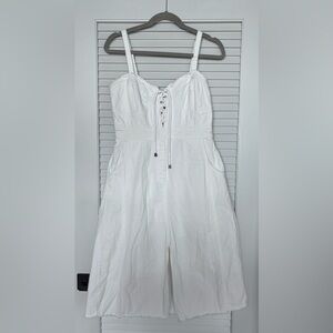 Pilcro White Textured Denim Midi Dress